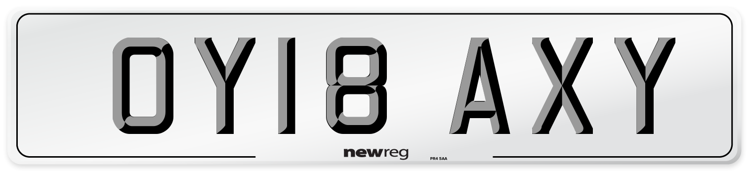 OY18 AXY Number Plate from New Reg
